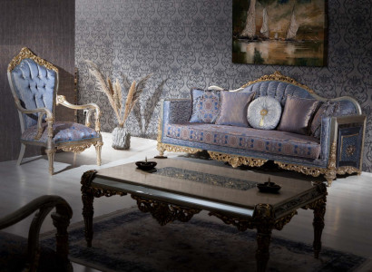 Baroque Sofa Chesterfield 3+1 Seater Coffee table Sofa set Furniture Upholstery